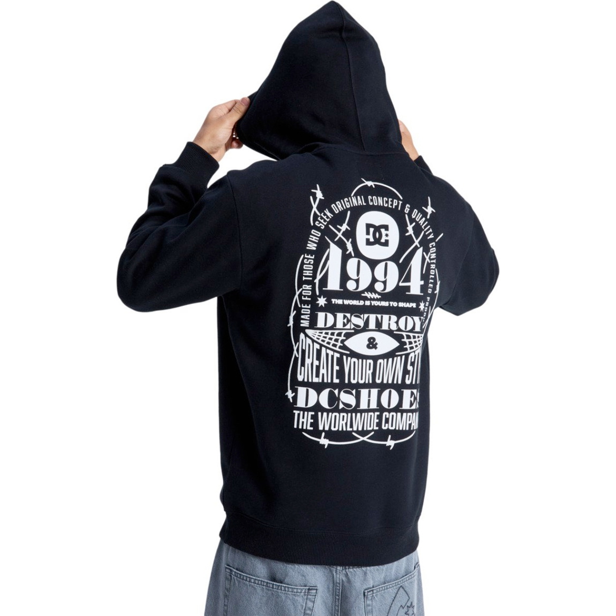 2026 DC Shoes Mens Shape Or Destroy Hoodie EDYSF03274 - Black